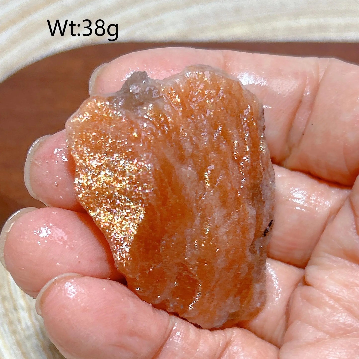 Natural Crystal Gem Sunstone Raw Stone Golden Rainbow Flash Gemstone Desk Reiki Home Decoration Gift Rare Prismatic
