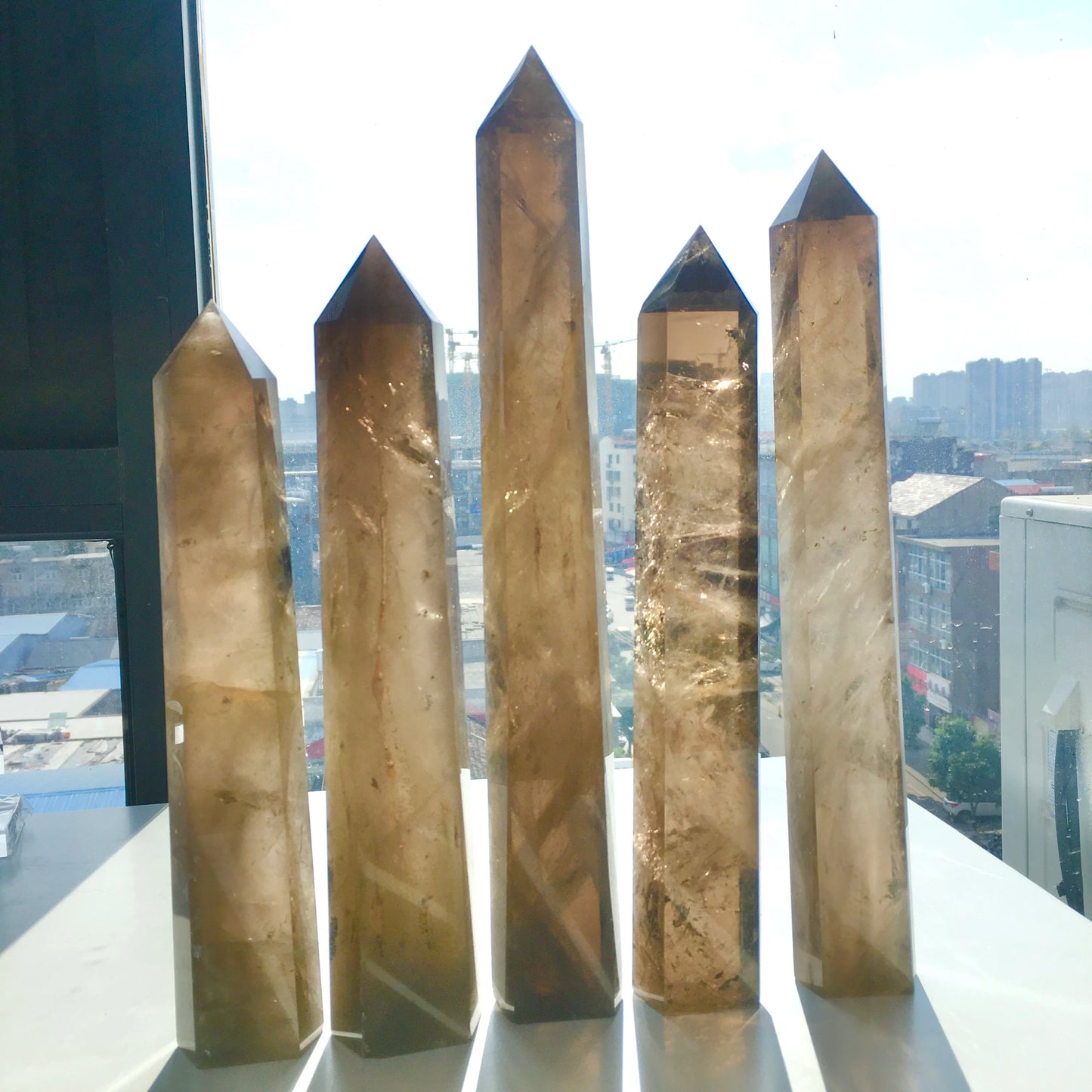 🌫️ Large Smoky Quartz Crystal Tower — Natural Hexagonal Energy Wand