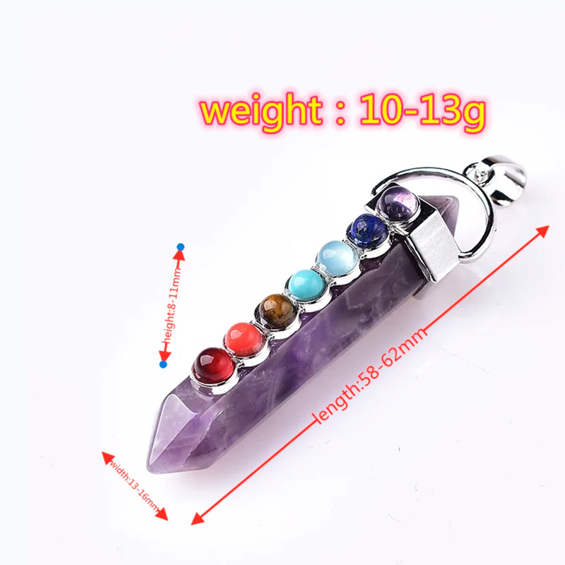 π Seven Chakra Crystal Pendant Necklace β Natural Healing Energy Amulet