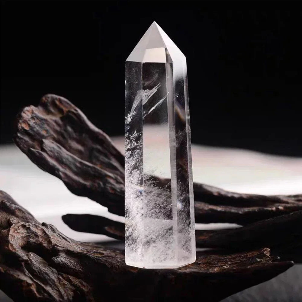 💎 Natural White Crystal Obelisk — Reiki Healing Pillar for Witchcraft, Meditation & Home Décor