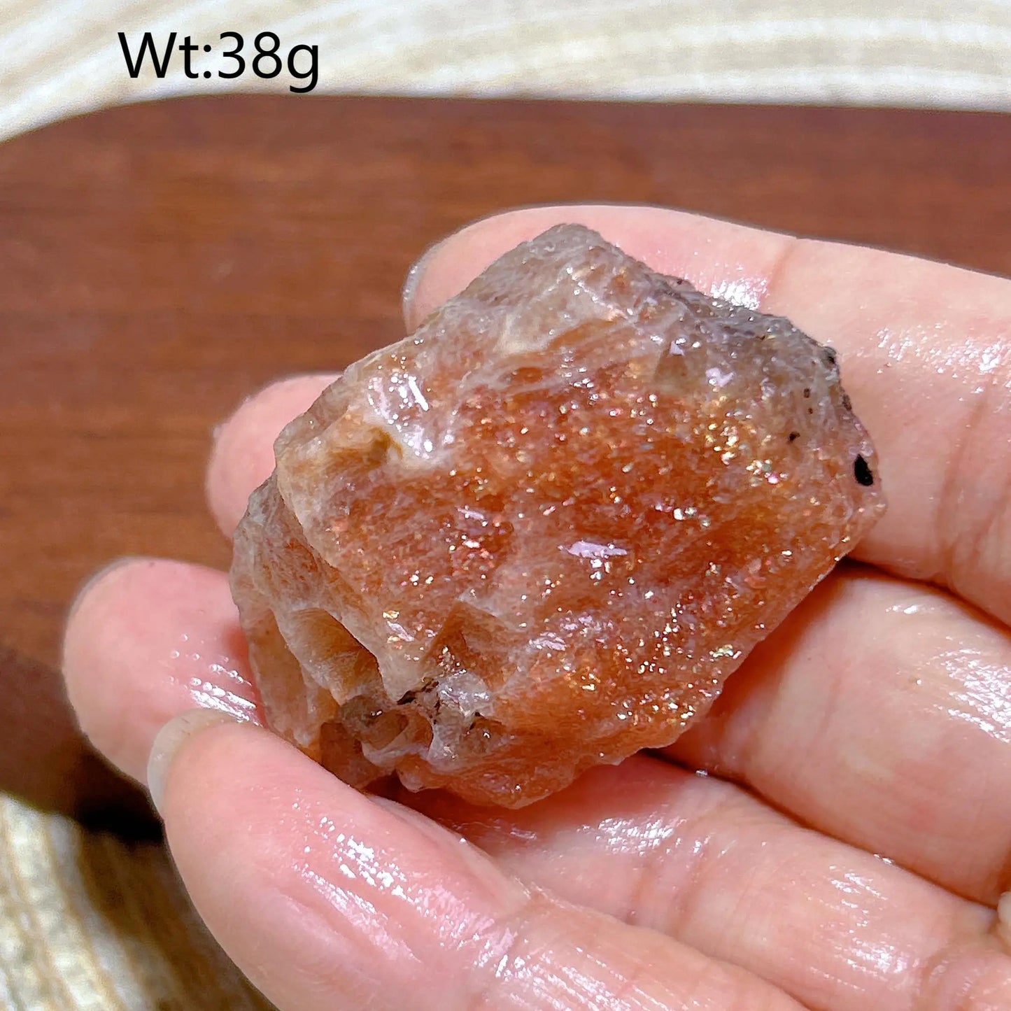 Natural Crystal Gem Sunstone Raw Stone Golden Rainbow Flash Gemstone Desk Reiki Home Decoration Gift Rare Prismatic