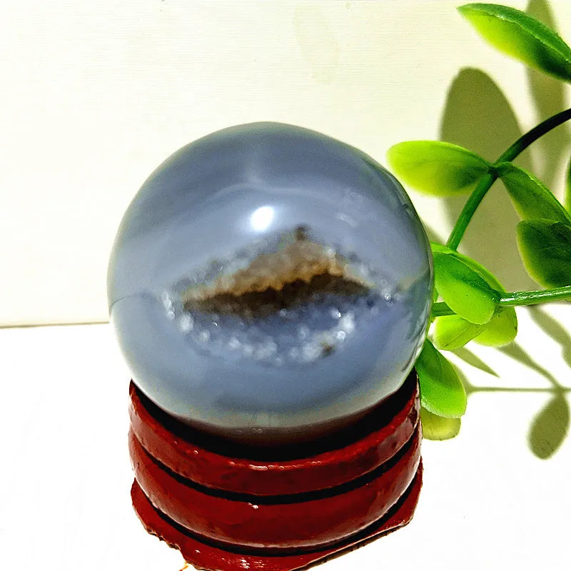 🔮 Natural Agate Druzy Crystal Ball — Geode Sphere for Feng Shui & Energy Healing