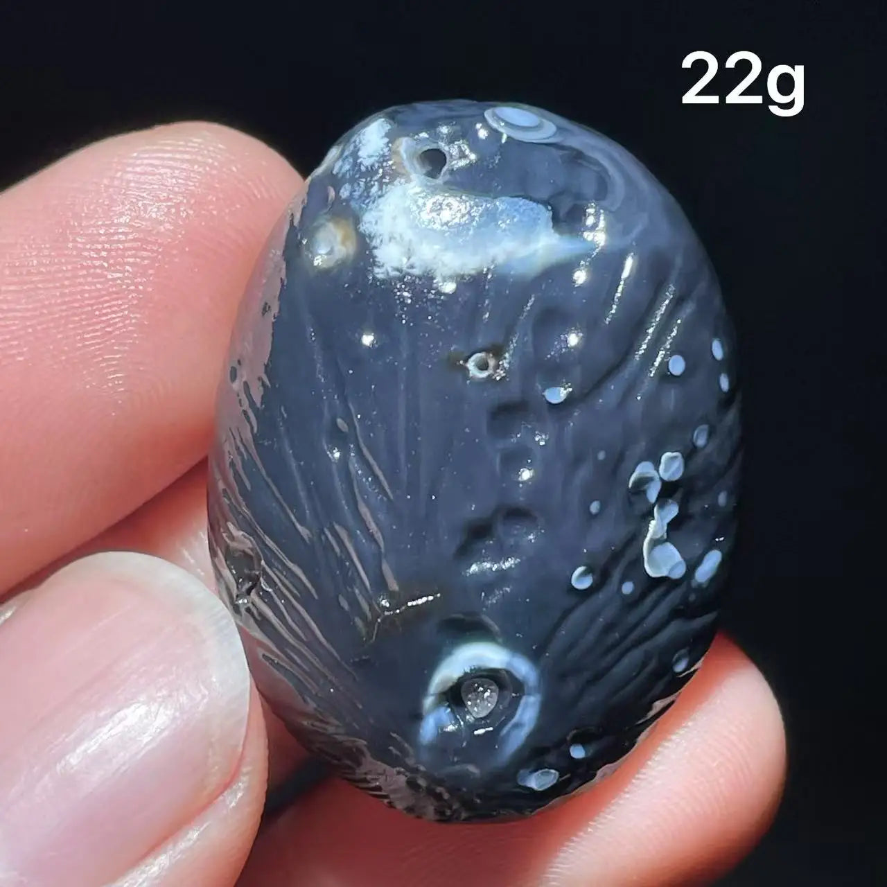 🖤 Natural Black Sardonyx & Gobi Agate Energy Stone