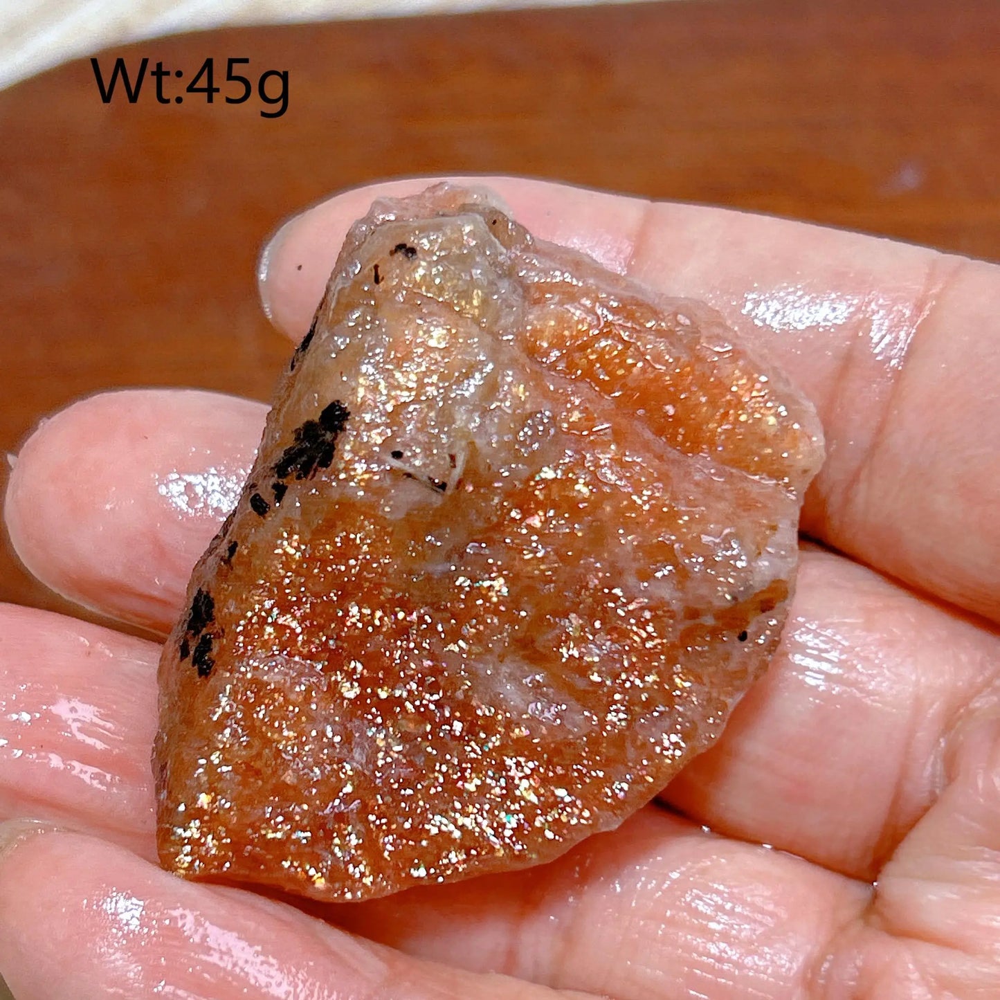 Natural Crystal Gem Sunstone Raw Stone Golden Rainbow Flash Gemstone Desk Reiki Home Decoration Gift Rare Prismatic