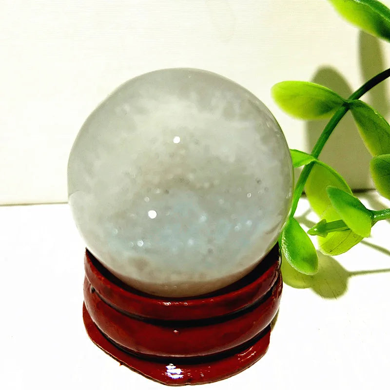 🔮 Natural Agate Druzy Crystal Ball — Geode Sphere for Feng Shui & Energy Healing