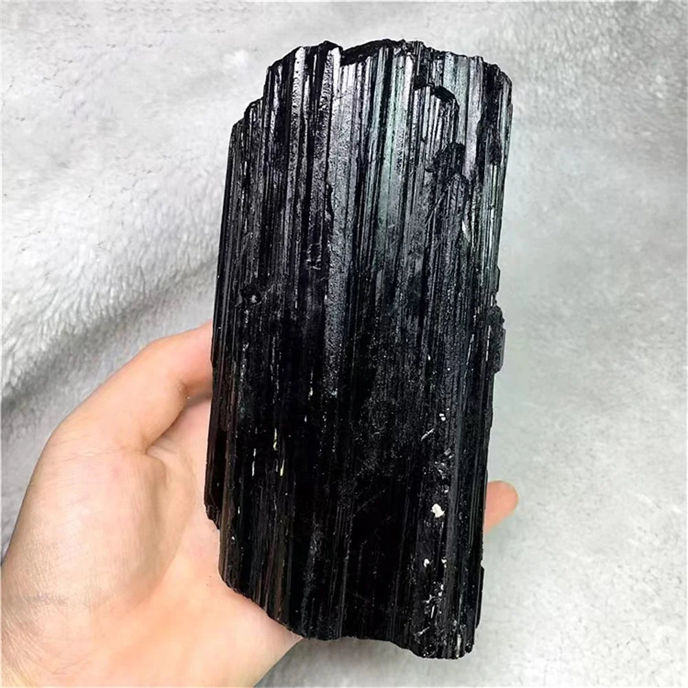 ⚫ Natural Black Tourmaline Raw Crystal Stone — Energy Shield & Purification Mineral