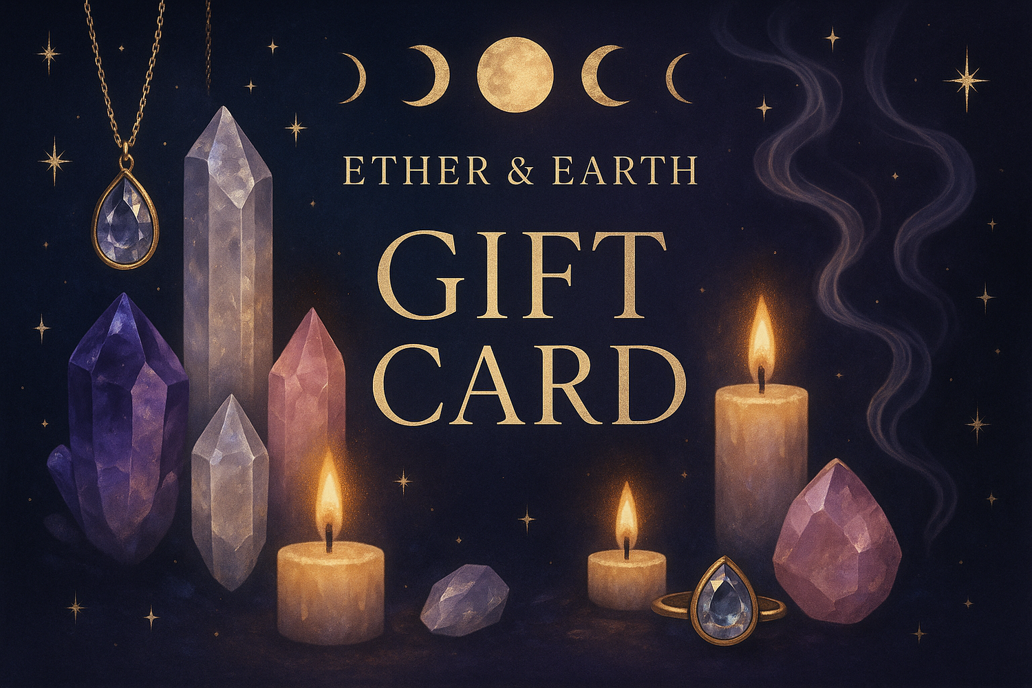 Ether & Earth Giftcards - Instant Gift. Infinite Energy. Delivered with love, charged with intention.