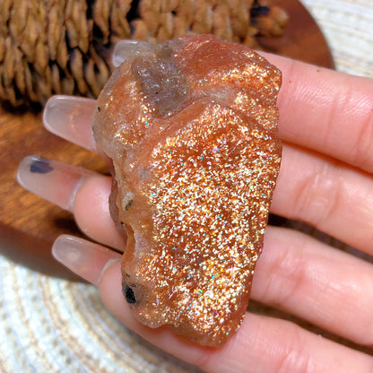 Natural Crystal Gem Sunstone Raw Stone Golden Rainbow Flash Gemstone Desk Reiki Home Decoration Gift Rare Prismatic
