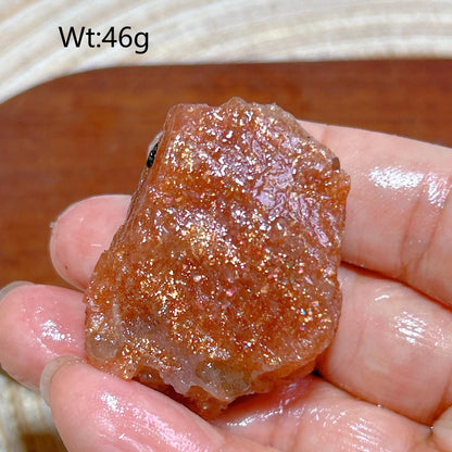 Natural Crystal Gem Sunstone Raw Stone Golden Rainbow Flash Gemstone Desk Reiki Home Decoration Gift Rare Prismatic