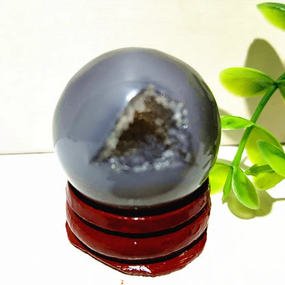 🔮 Natural Agate Druzy Crystal Ball — Geode Sphere for Feng Shui & Energy Healing