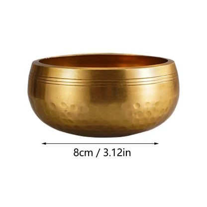 🔔 Handmade Nepal Tibetan Singing Bowl Set – 8cm Brass Sound Bowl for Meditation, Yoga & Chakra Healing