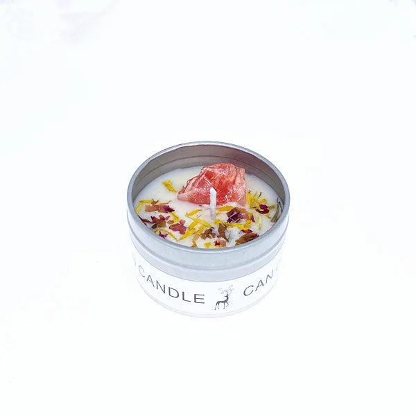 ✨ Golden Tin Crystal Aromatherapy Candle — 2.46oz Scented Soy Wax Candle