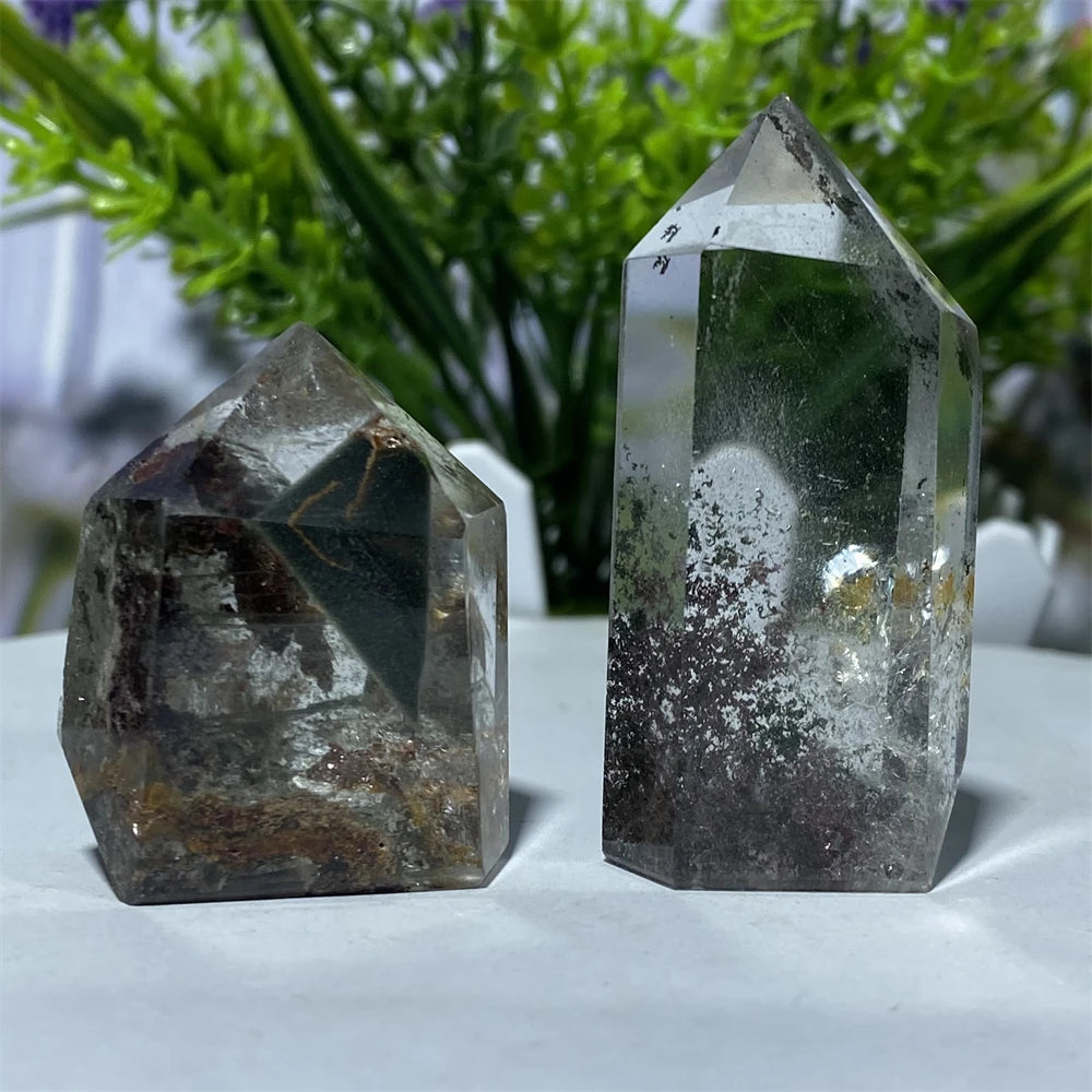 🔮 Natural Ghost Phantom Quartz Crystal Tower