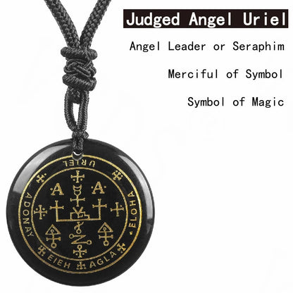 Quartz Obsidian Seven Archangel Pendant