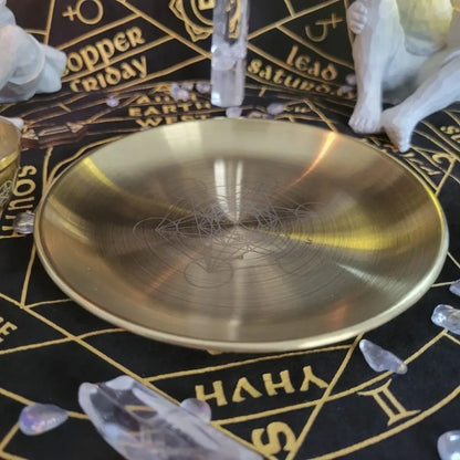 🔥 Altar Ritual Plate — Stainless Steel Multi-Purpose Candle & Burning Bowl (14cm)