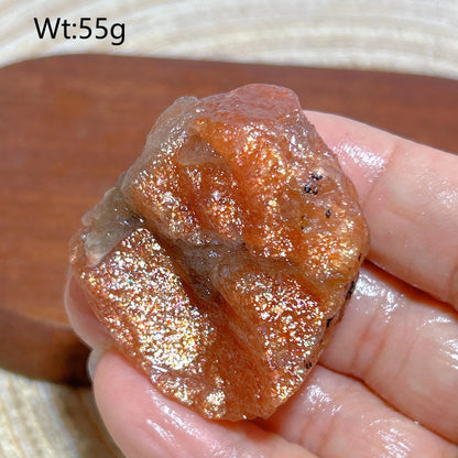 Natural Crystal Gem Sunstone Raw Stone Golden Rainbow Flash Gemstone Desk Reiki Home Decoration Gift Rare Prismatic