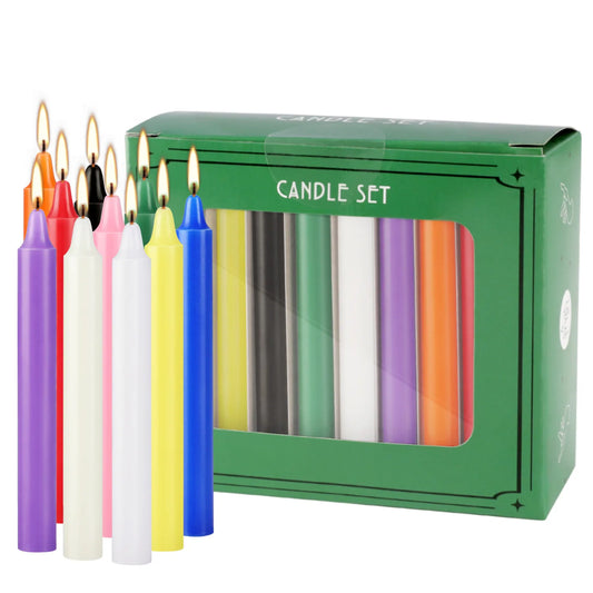 🕯️40 pcs Unscented Assorted Colors Mini Taper Candles