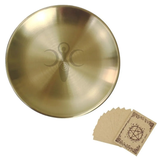 🔥 Altar Ritual Plate — Stainless Steel Multi-Purpose Candle & Burning Bowl (14cm)