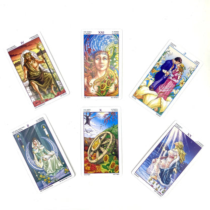 🔮 Wheel of the Year Tarot Deck – 78 Cards (12×7cm) with Paper Guidebook