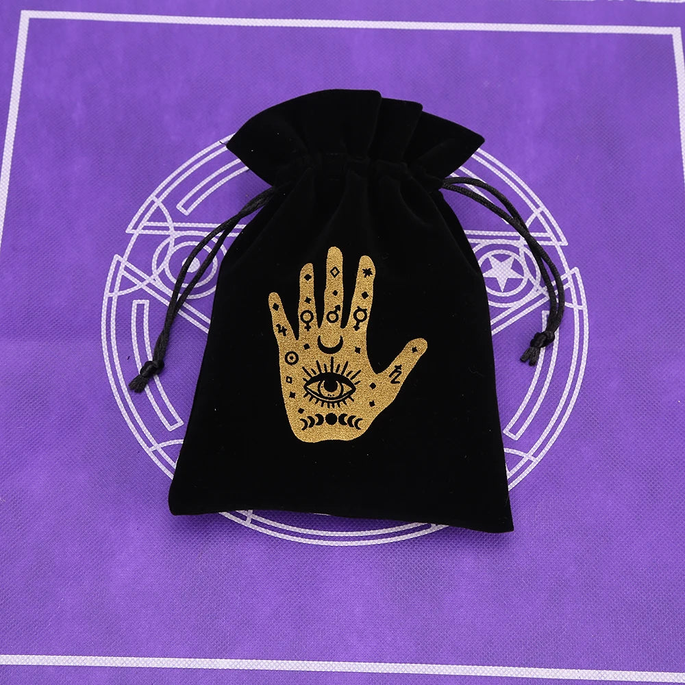 🔮 Black Velvet Moon Phase Tarot Storage Bag