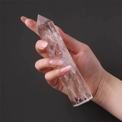 💎 Natural White Crystal Obelisk — Reiki Healing Pillar for Witchcraft, Meditation & Home Décor