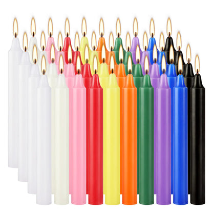 🕯️40 pcs Unscented Assorted Colors Mini Taper Candles