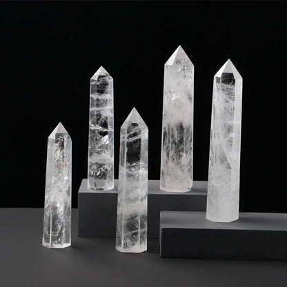 💎 Natural White Crystal Obelisk — Reiki Healing Pillar for Witchcraft, Meditation & Home Décor