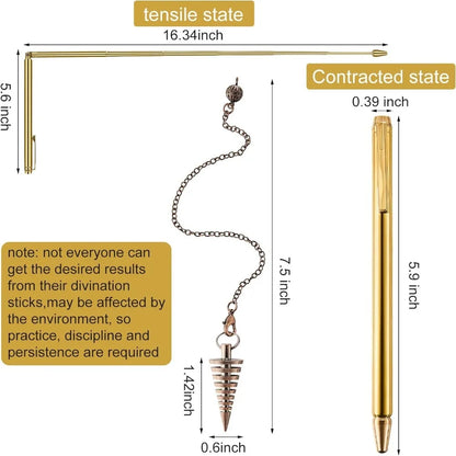 🔮 2PCS Pure Copper Dowsing Rods – High Sensitivity Paranormal Divination Tool