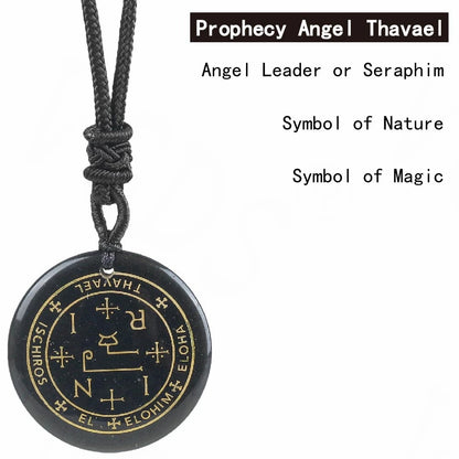 Quartz Obsidian Seven Archangel Pendant