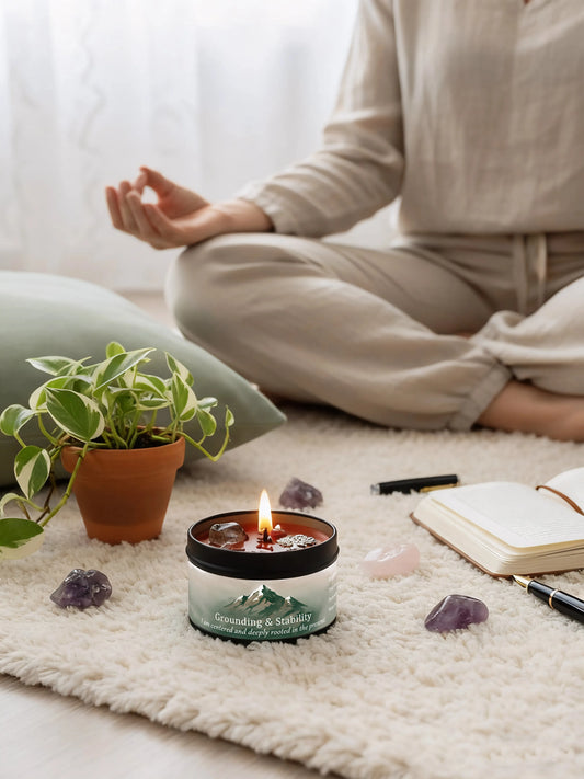 🌿 Law of Attraction Grounding Manifestation Candle — 3oz