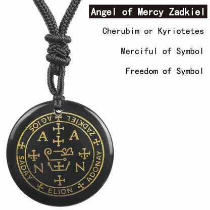 Quartz Obsidian Seven Archangel Pendant