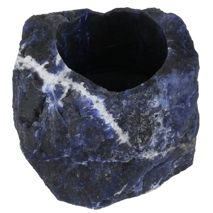 💎 Natural Fluorite Crystal Tealight Candle Holder