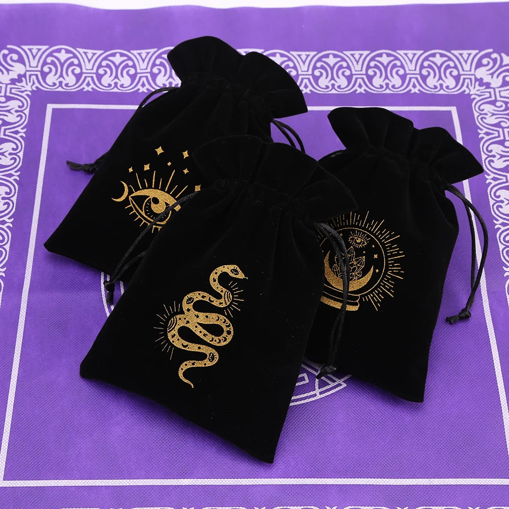 🔮 Black Velvet Moon Phase Tarot Storage Bag