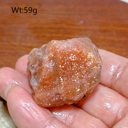 Natural Crystal Gem Sunstone Raw Stone Golden Rainbow Flash Gemstone Desk Reiki Home Decoration Gift Rare Prismatic