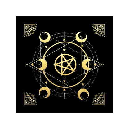 🌙 Tarot & Altar Cloth — Moon Phase, Sun, and Starry Sky Design
