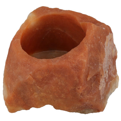 💎 Natural Fluorite Crystal Tealight Candle Holder