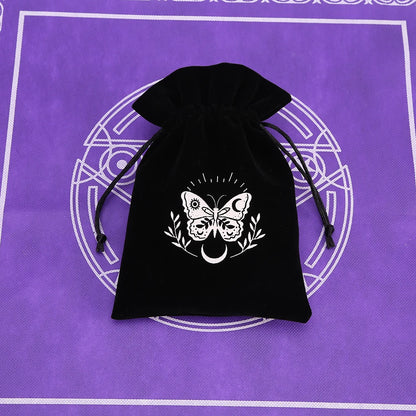🔮 Black Velvet Moon Phase Tarot Storage Bag