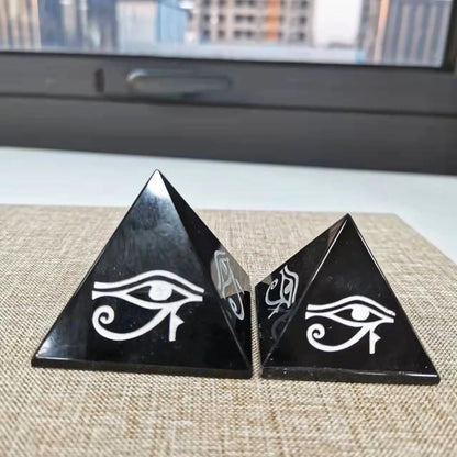 🖤 Black Obsidian Healing Pyramid – 40–50mm