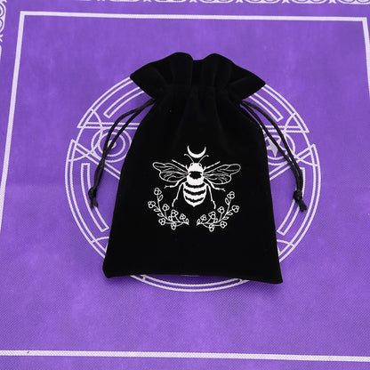 🔮 Black Velvet Moon Phase Tarot Storage Bag