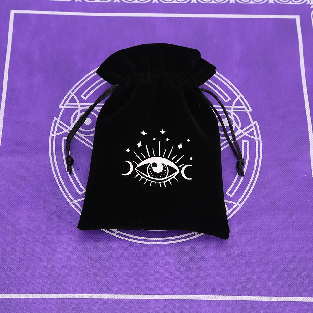 🔮 Black Velvet Moon Phase Tarot Storage Bag