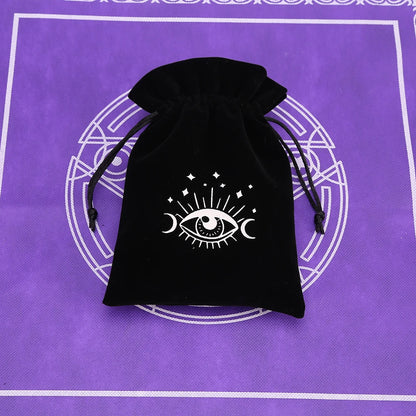 🔮 Black Velvet Moon Phase Tarot Storage Bag