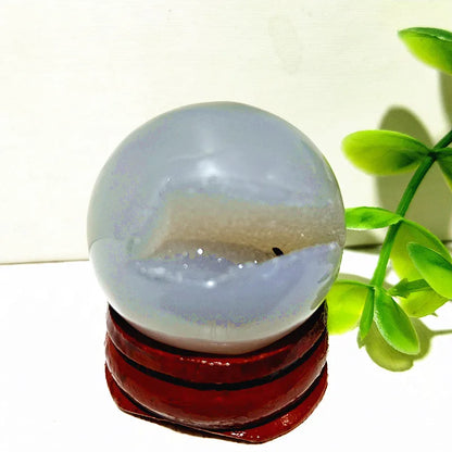 🔮 Natural Agate Druzy Crystal Ball — Geode Sphere for Feng Shui & Energy Healing