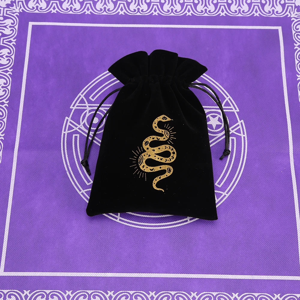 🔮 Black Velvet Moon Phase Tarot Storage Bag