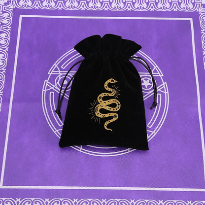 🔮 Black Velvet Moon Phase Tarot Storage Bag