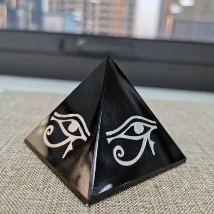 🖤 Black Obsidian Healing Pyramid – 40–50mm