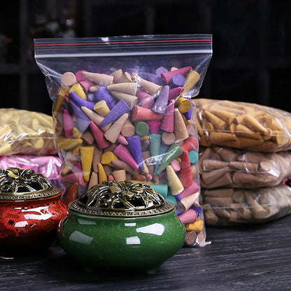 🌿 60-Piece Natural Backflow Incense Cones — Mixed Floral Scents