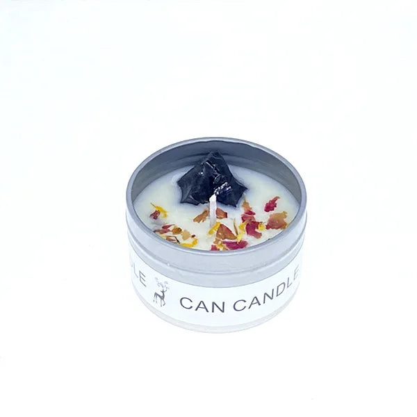 ✨ Golden Tin Crystal Aromatherapy Candle — 2.46oz Scented Soy Wax Candle