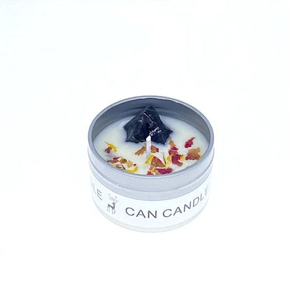 ✨ Golden Tin Crystal Aromatherapy Candle — 2.46oz Scented Soy Wax Candle