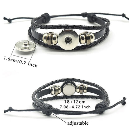 Sacred Geometry Charm Bracelet Metatron's Cube Sri Yantra Life Flower Leather Weave Bracelets for Women Men Meditation Jewelry