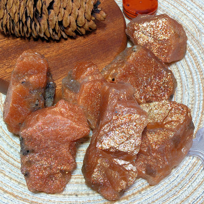 Natural Crystal Gem Sunstone Raw Stone Golden Rainbow Flash Gemstone Desk Reiki Home Decoration Gift Rare Prismatic